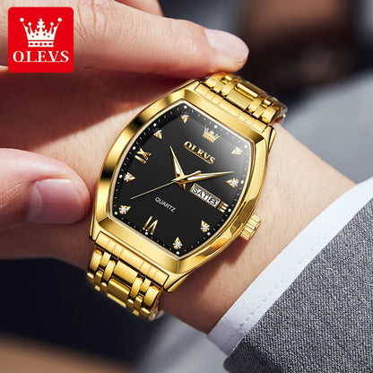 OLEVS Erkek Lüks Quartz Kol Saati – Su Geçirmez & Tarih Göstergeli