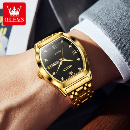 OLEVS Erkek Lüks Quartz Kol Saati – Su Geçirmez & Tarih Göstergeli