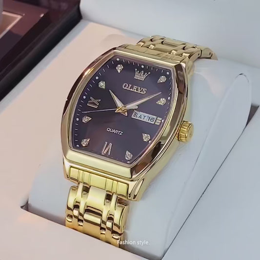 OLEVS Erkek Lüks Quartz Kol Saati – Su Geçirmez & Tarih Göstergeli